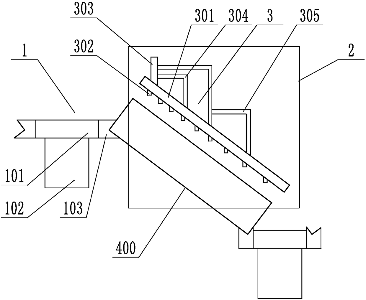 Inclined conveyor bearing outer ring cleaning device