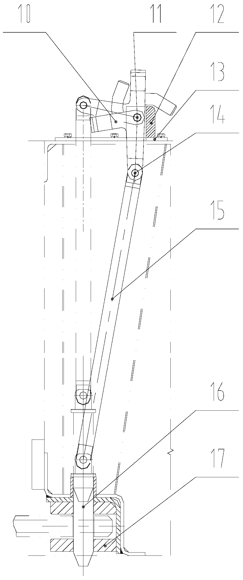 Pontoon bridge lower transverse connecting device