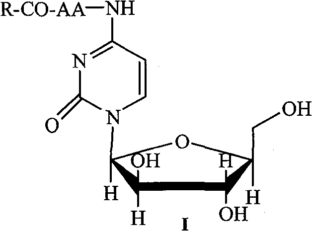 Fatty acylaminoacylcytarabine conjugate, preparation method and application thereof