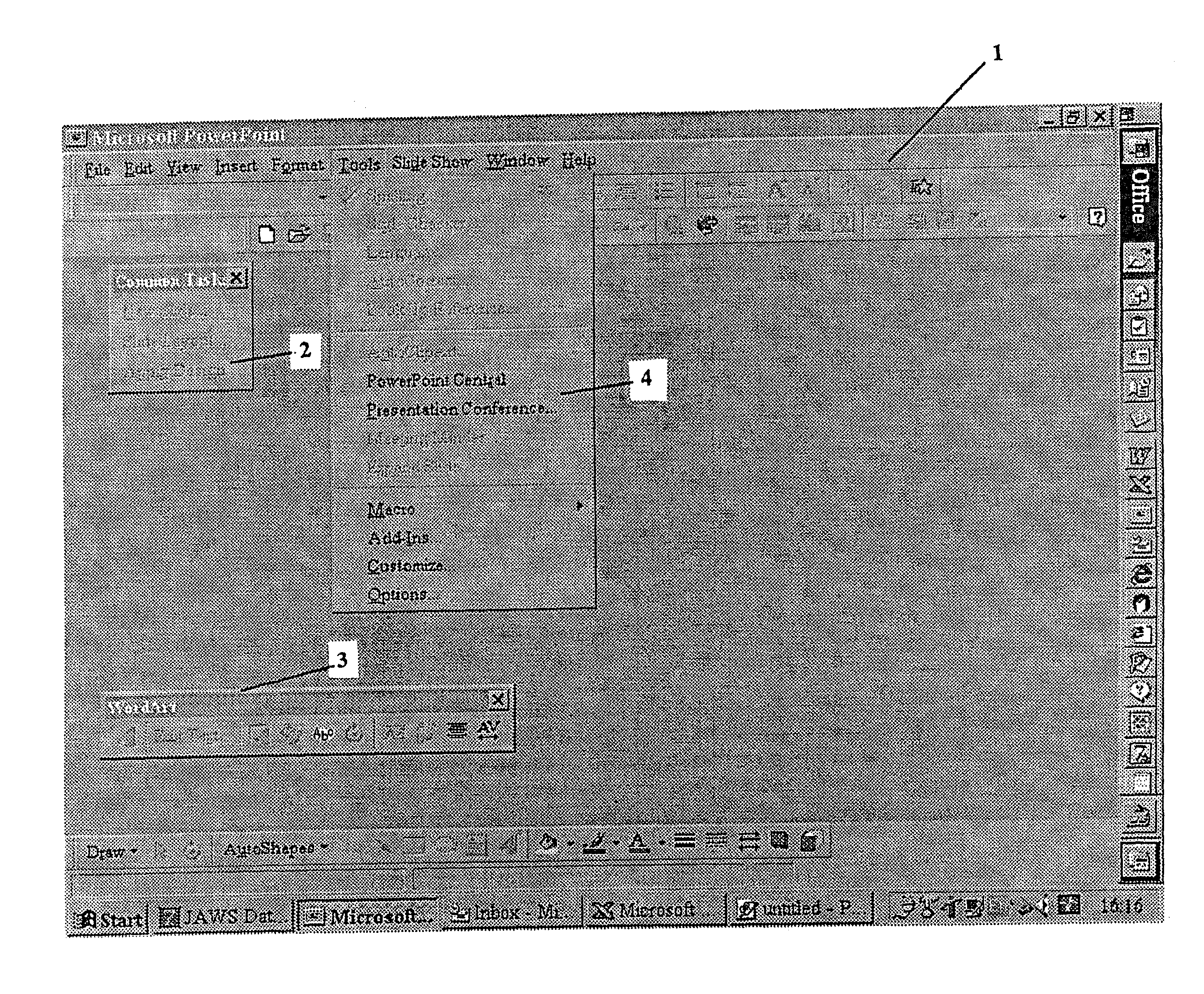 Display method for multiple layered screens