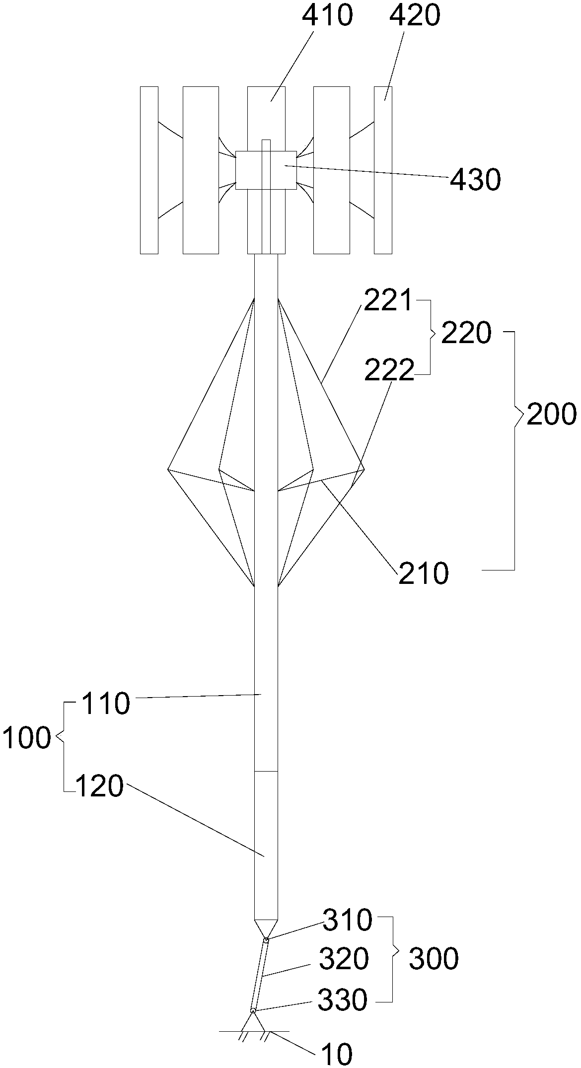 Single column type offshore wind driven generator foundation structure