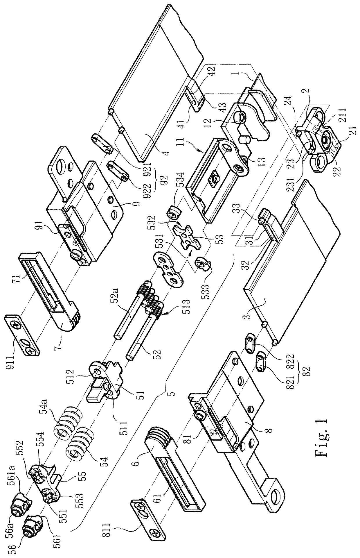 Folding shaft structure of flexible display screen