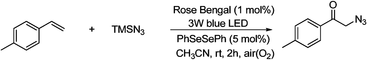 Method for preparing alpha-azidoketone compounds based on photocatalysis