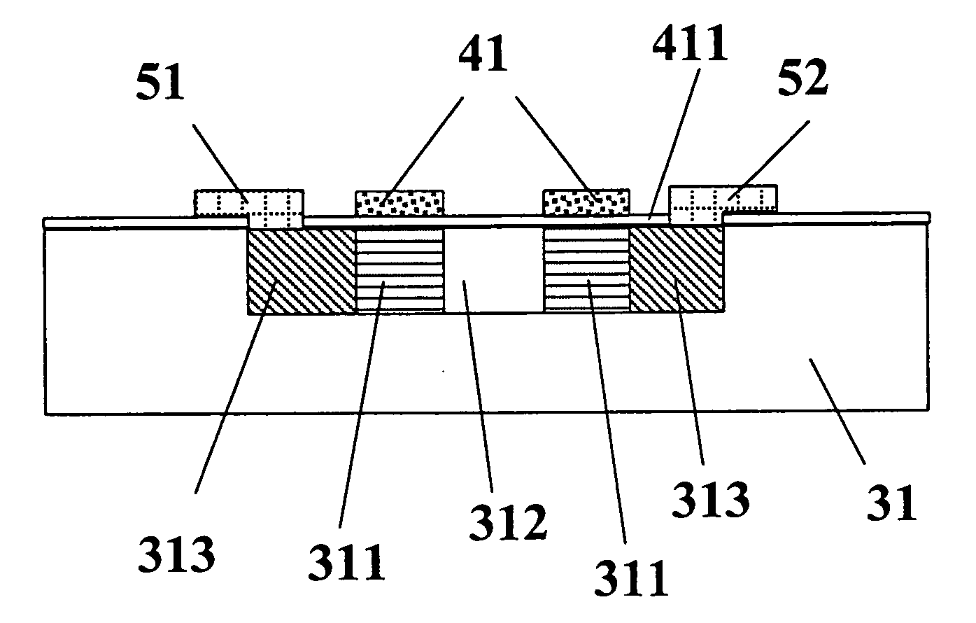 Thin film transistor with self-aligned intra-gate electrode