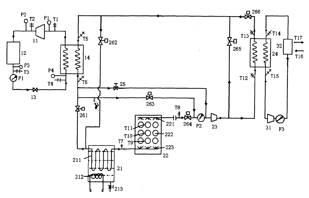 Cold storage air conditioner system with test function