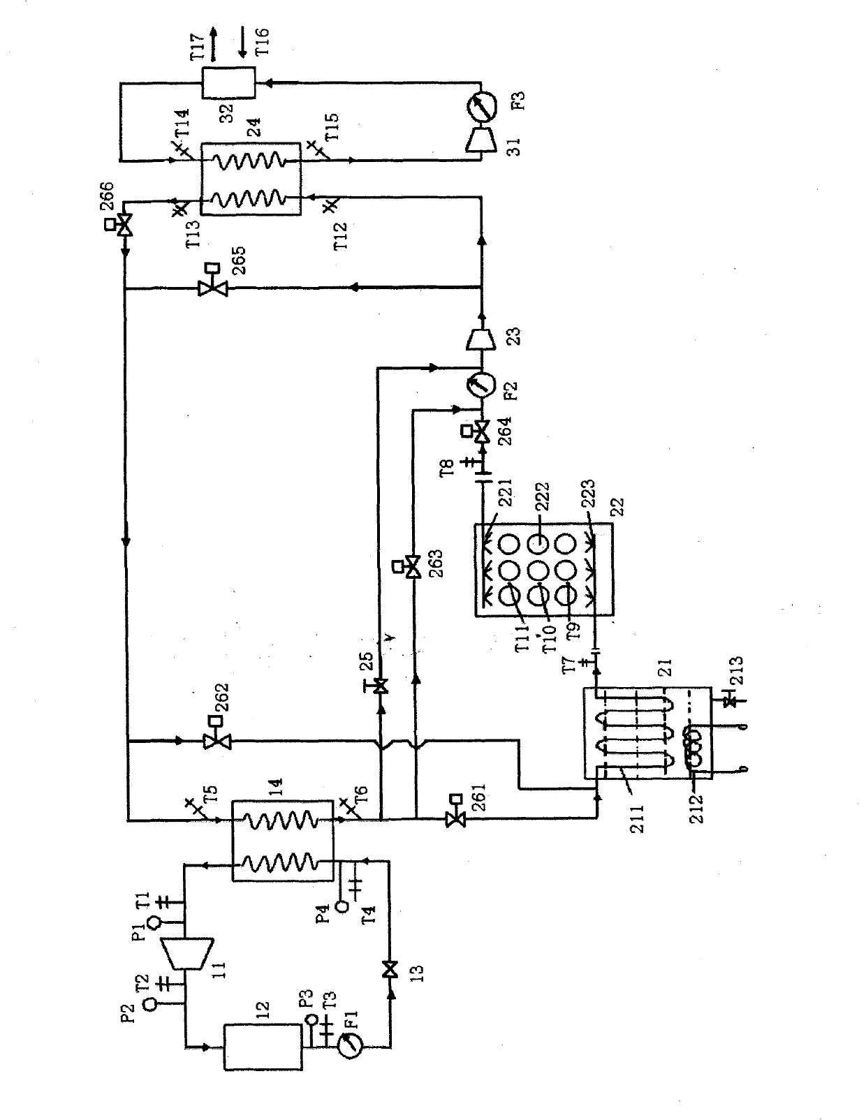 Cold storage air conditioner system with test function