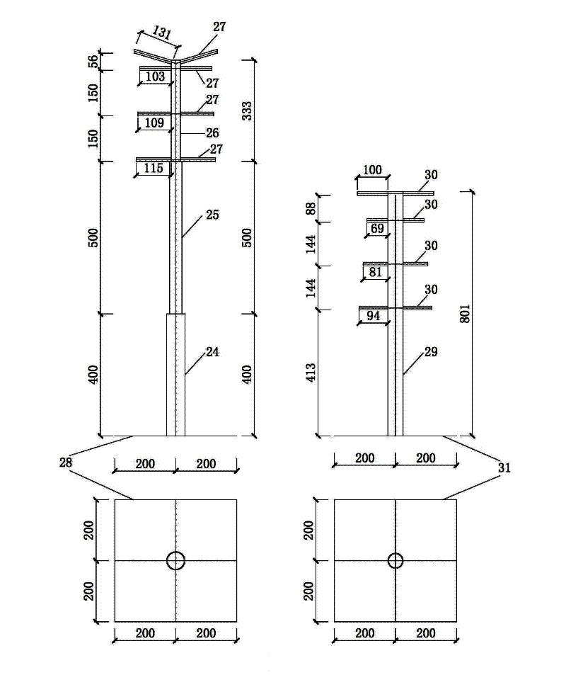 Power transmission line wind tunnel test system and method applied to typhoon field