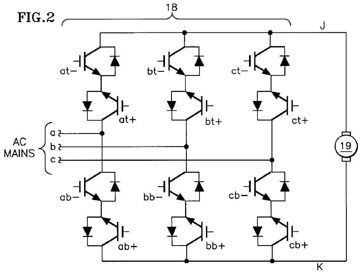 Reduced common voltage in a DC matrix converter