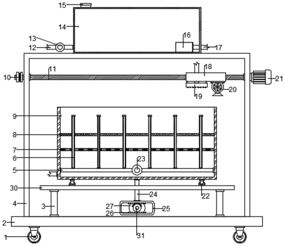 Mechanical arm production aluminum profile rinsing device