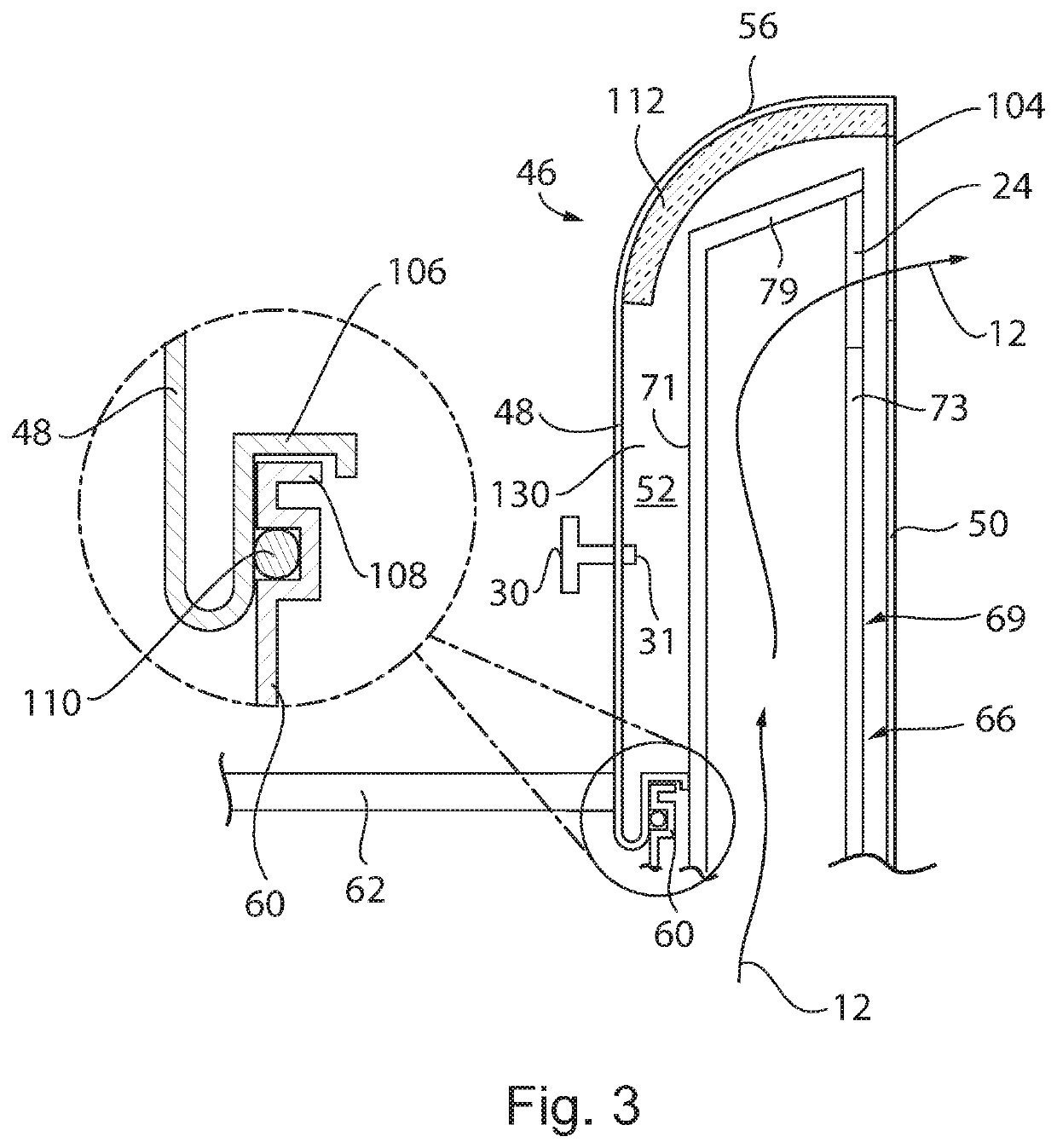 Flue assembly and splash back panel for a cooking appliance