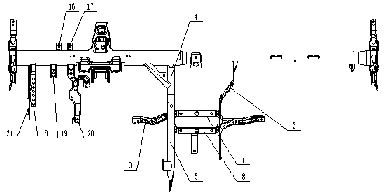 Automobile instrument panel tubular beam assembly