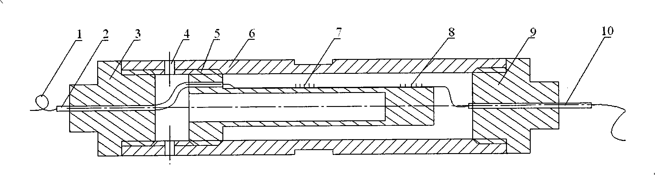 Inner pressure type temperature compensation high-temperature high-pressure optical fiber grating sensor