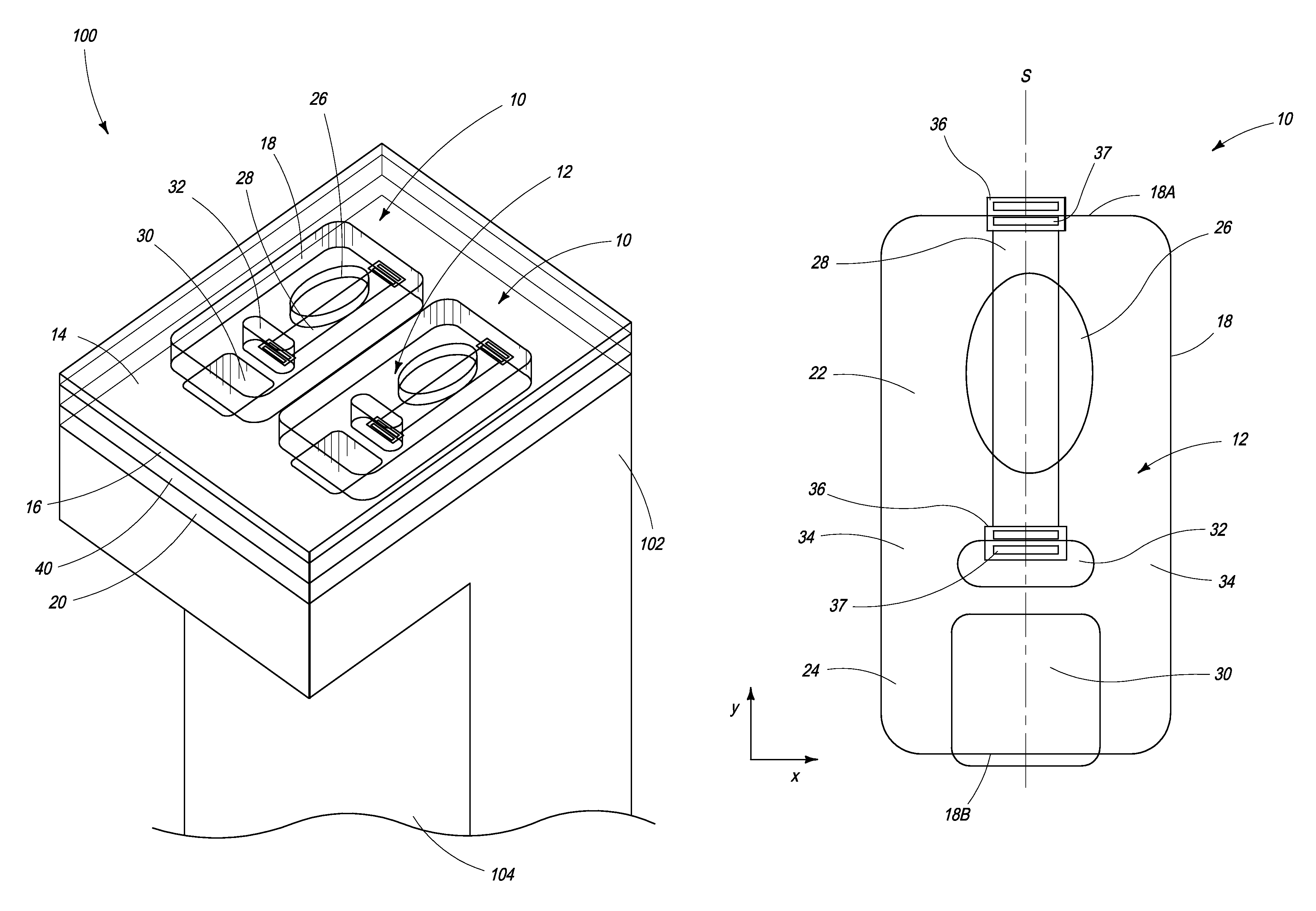 Inkjet nozzle device having high degree of symmetry