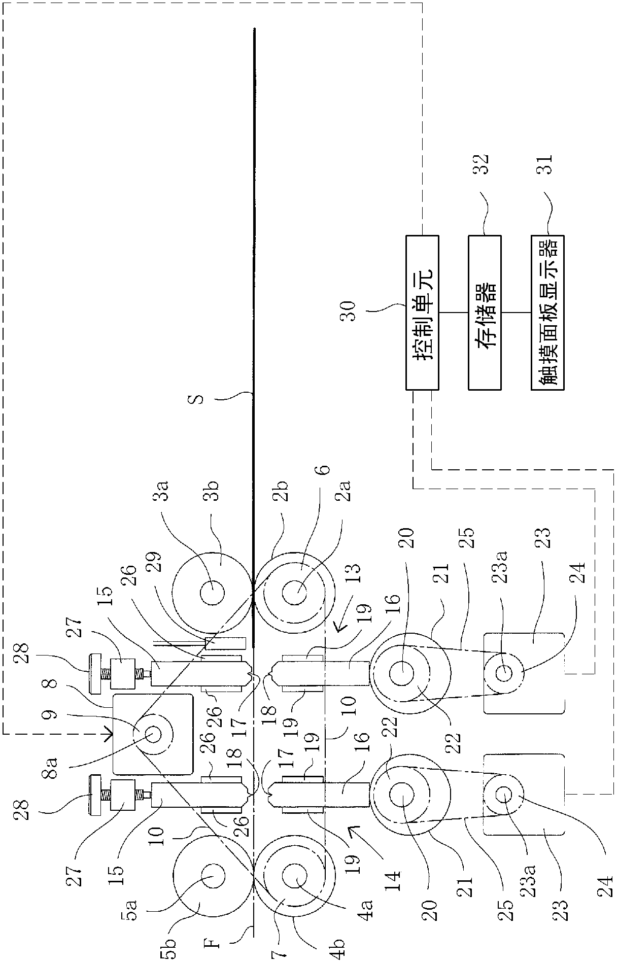 Device for applying line for folding process on front cover before attachment to main body