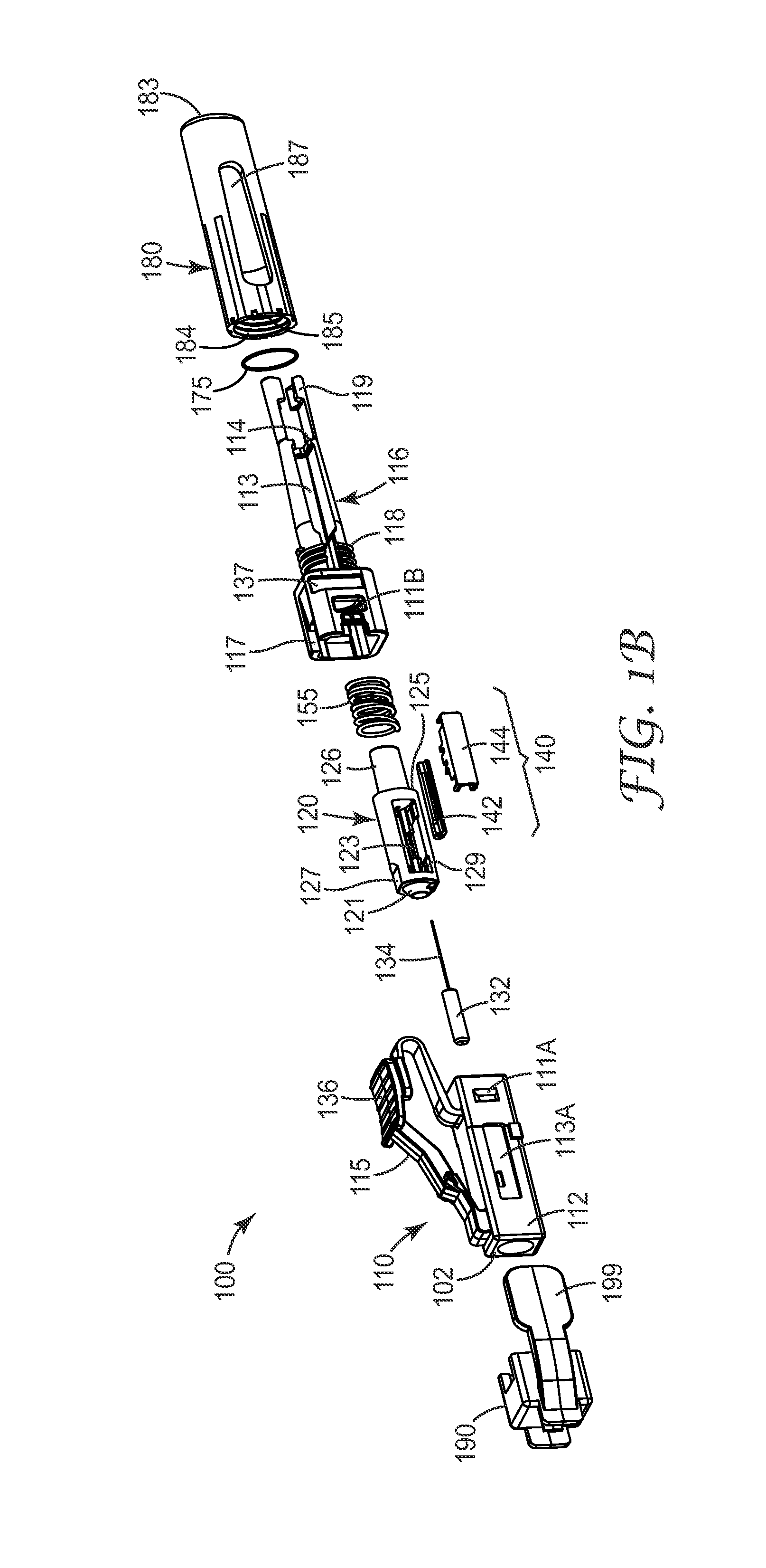 Field terminable optical connector with splice element for jacketed cable