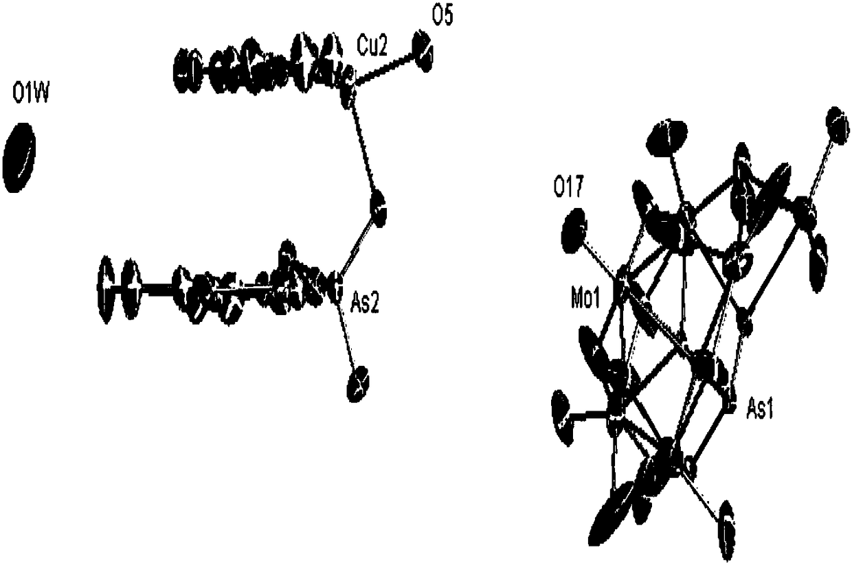 Organic-inorganic hybridized molybdenum arsenate crystal as well as preparation method and application thereof