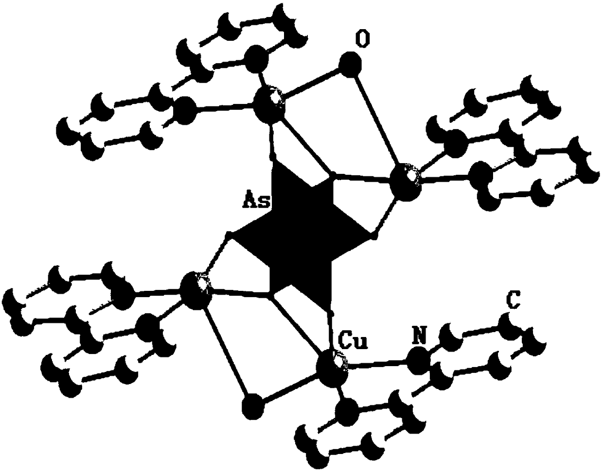 Organic-inorganic hybridized molybdenum arsenate crystal as well as preparation method and application thereof