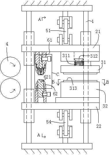 Tea bag outer bag film sealing and precutting production device