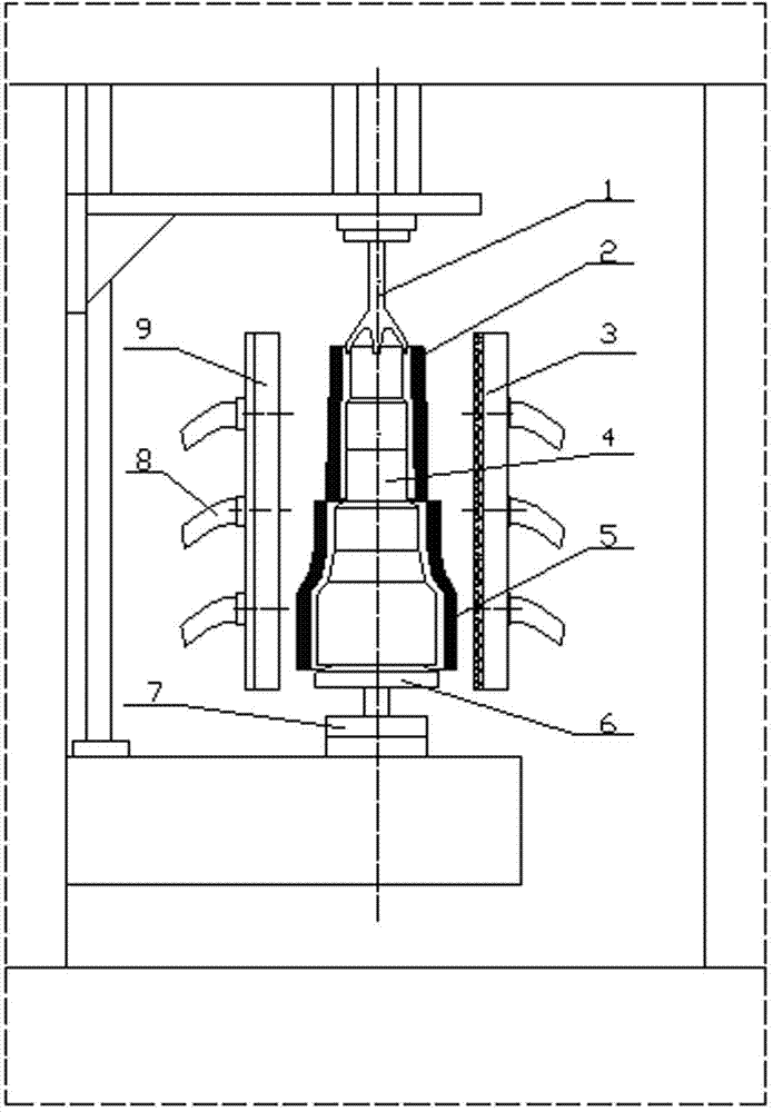 Quenching process and equipment used in hollow variable-section shaft heads for vehicles