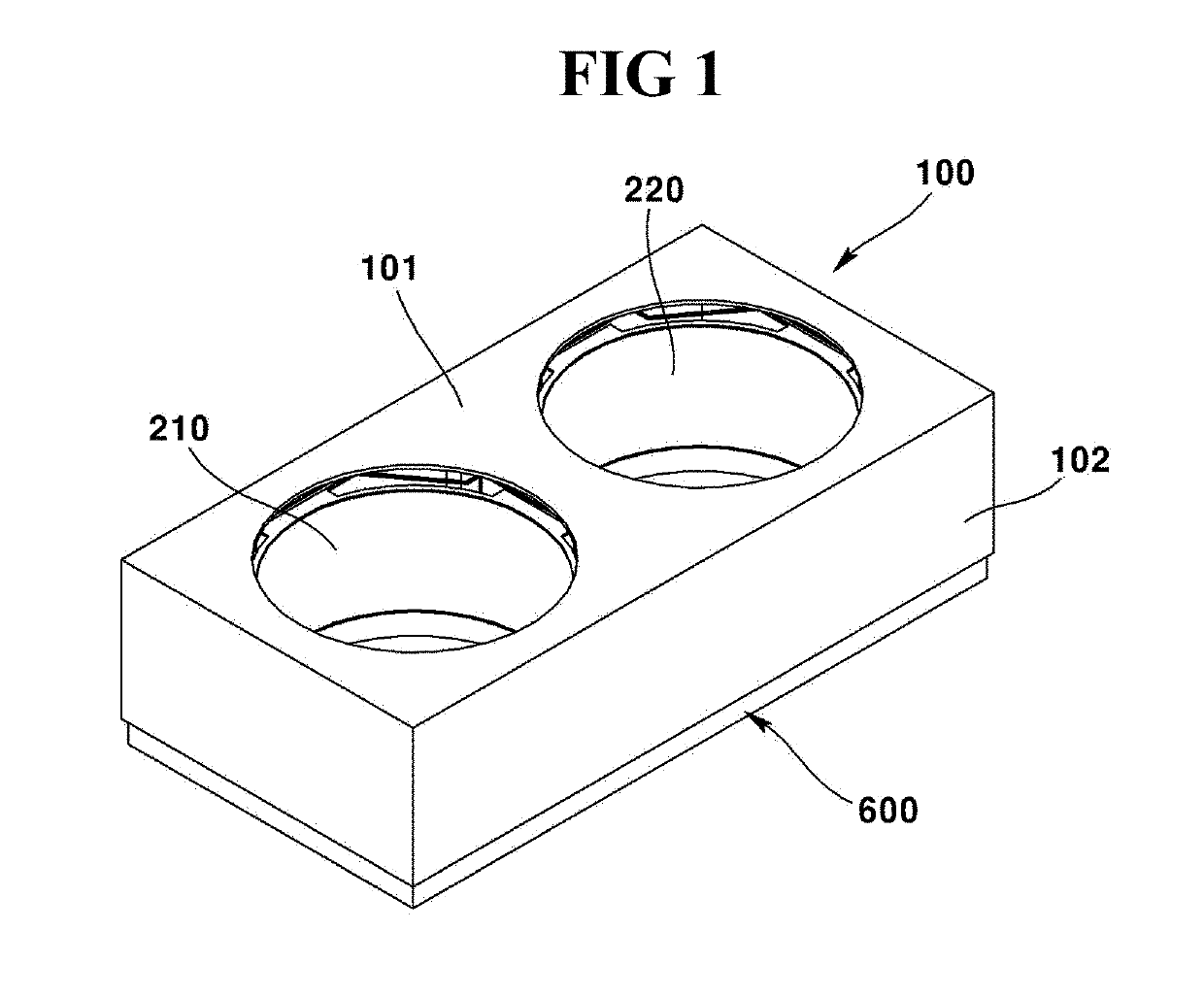 Dual camera module and optical device comprising a magnet disposed between two coils