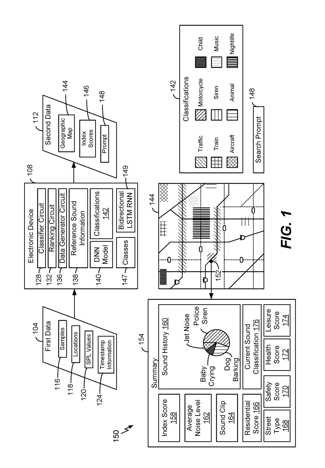 Acoustic event enabled geographic mapping