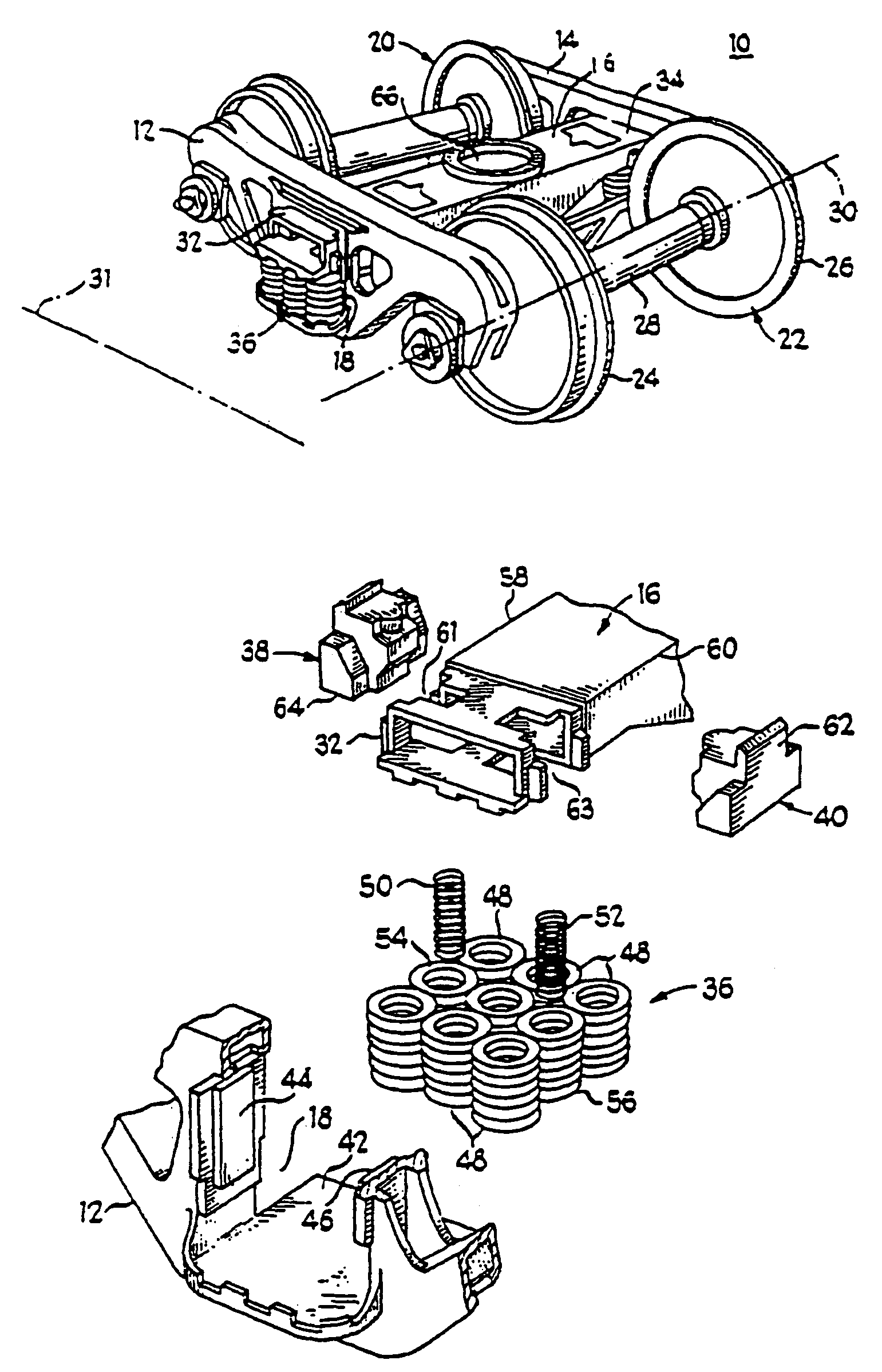 Railway truck suspension design