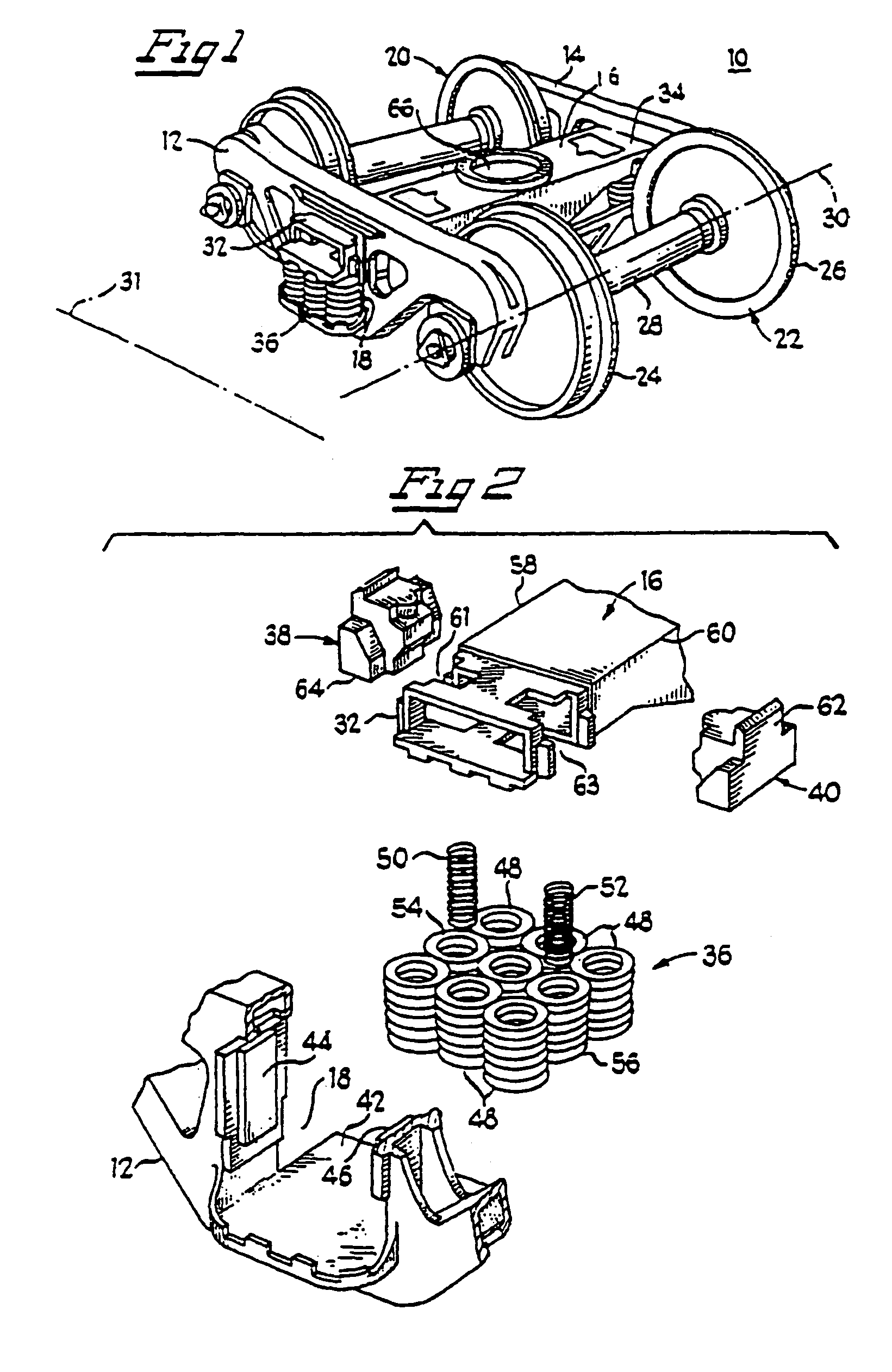 Railway truck suspension design