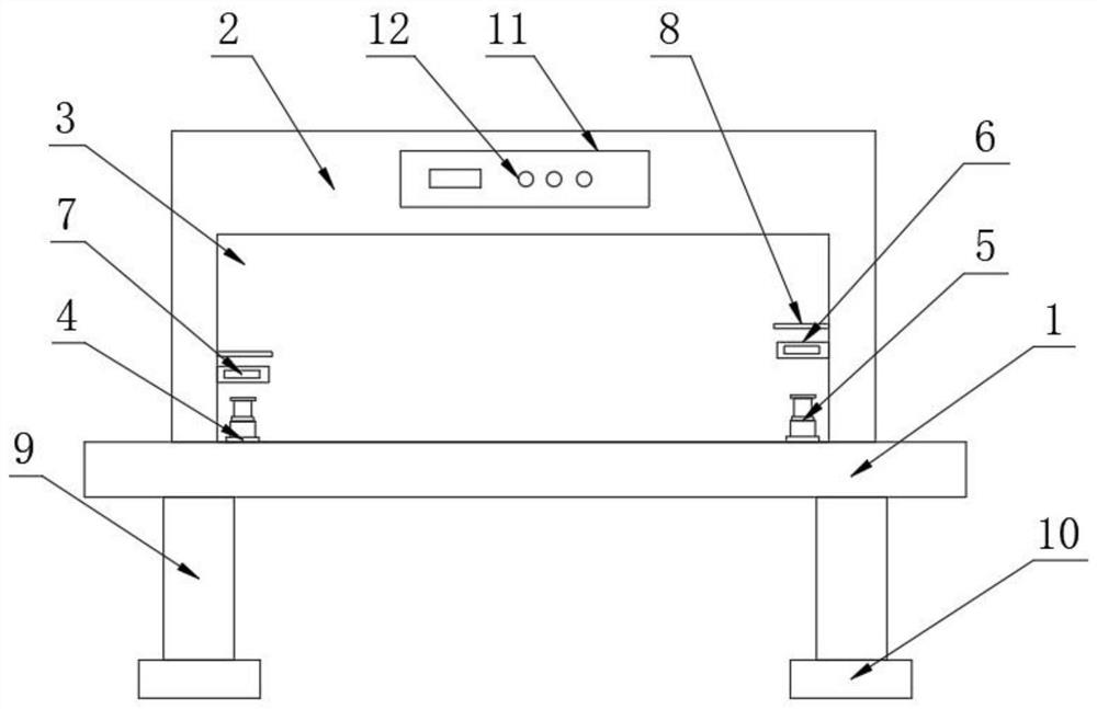 Leveling plate shearing device