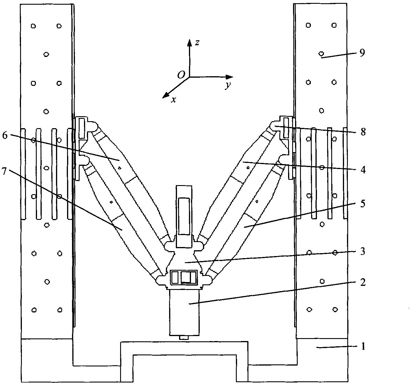 Series-multiple connection type flat lower-mobility virtual axis machine tool