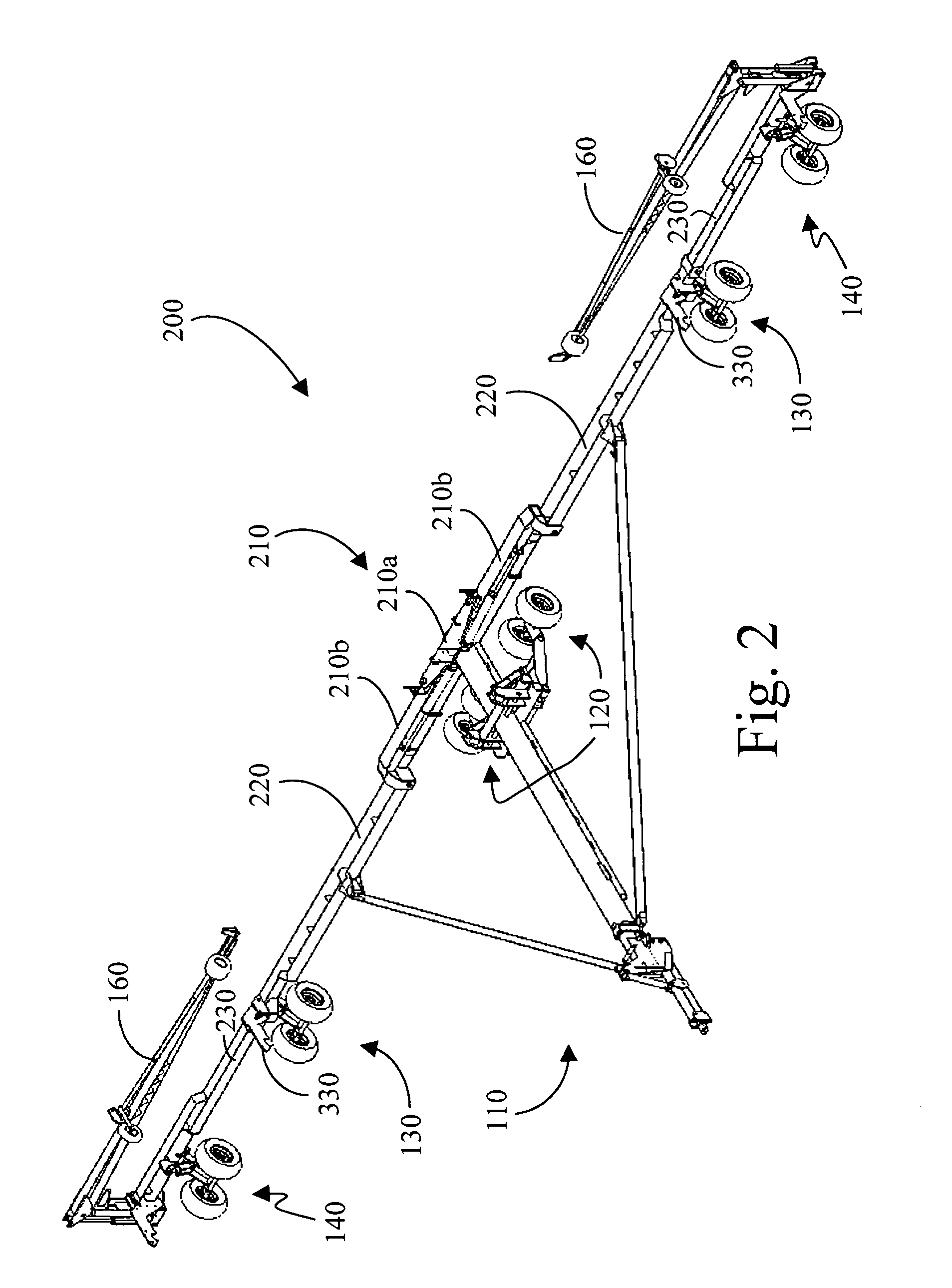 Sectional toolbar for a planter