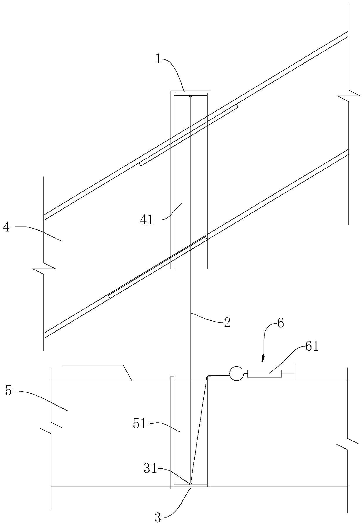 A steel pipe arch bridge suspender preformed hole accurate positioning device