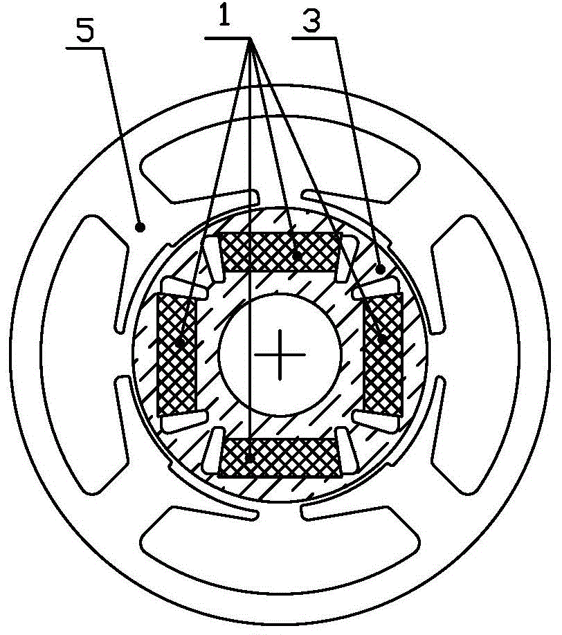 Magnetic circuit structure of brushless DC motor and embedded rotor of permanent magnet of magnetic circuit structure