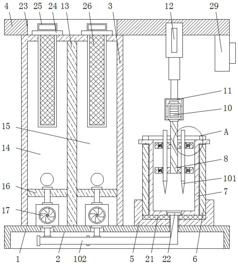 Writing brush cleaning device