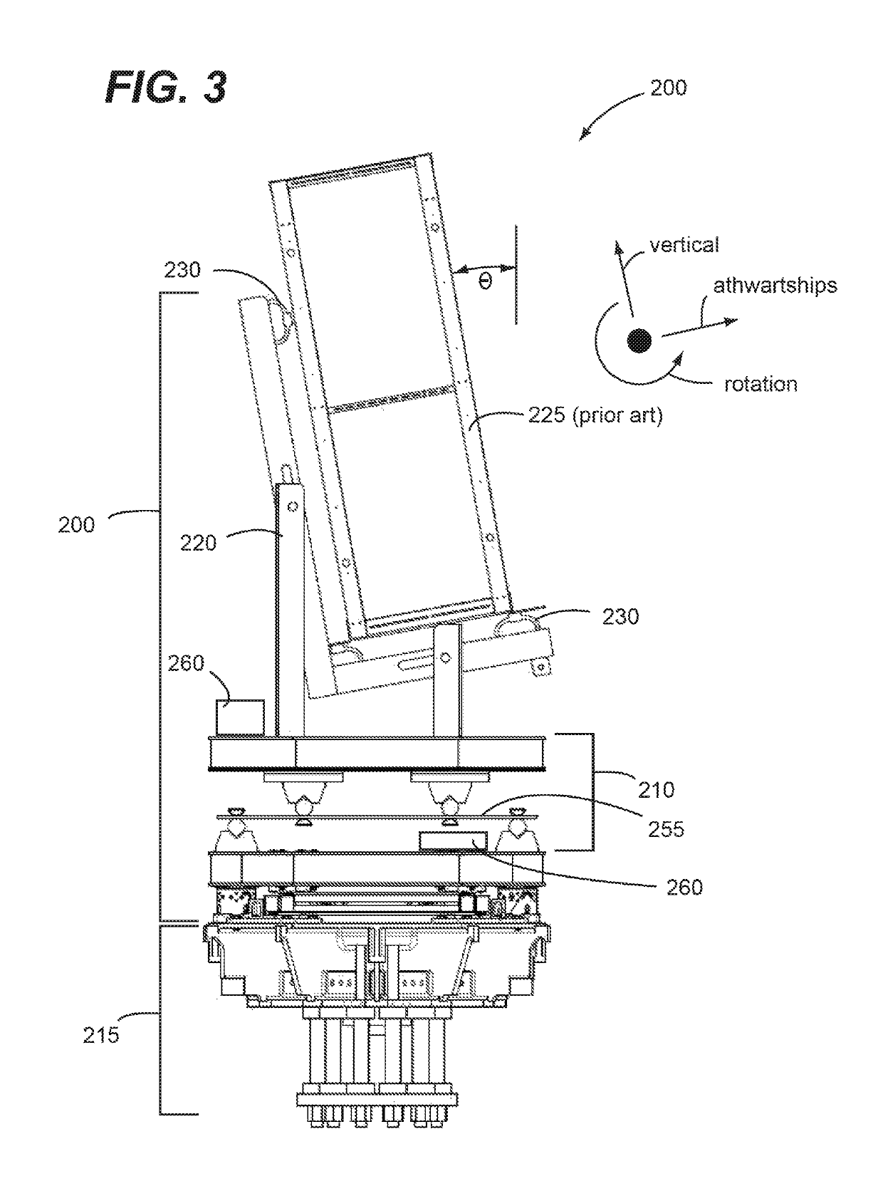 Large displacement, tuned marine vessel deck simulating fixture for shock isolated equipment