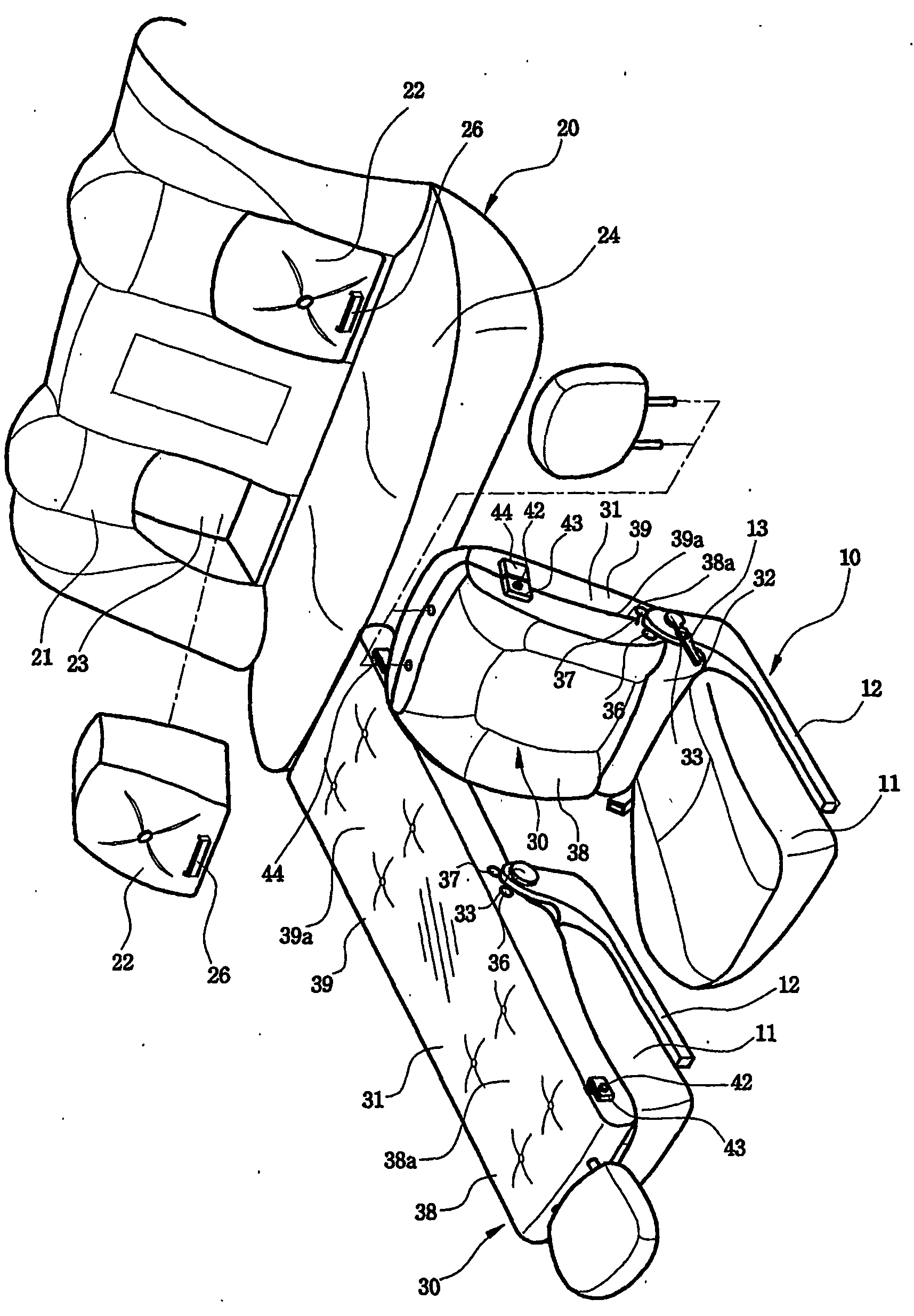 Bed seat for transportation facilities