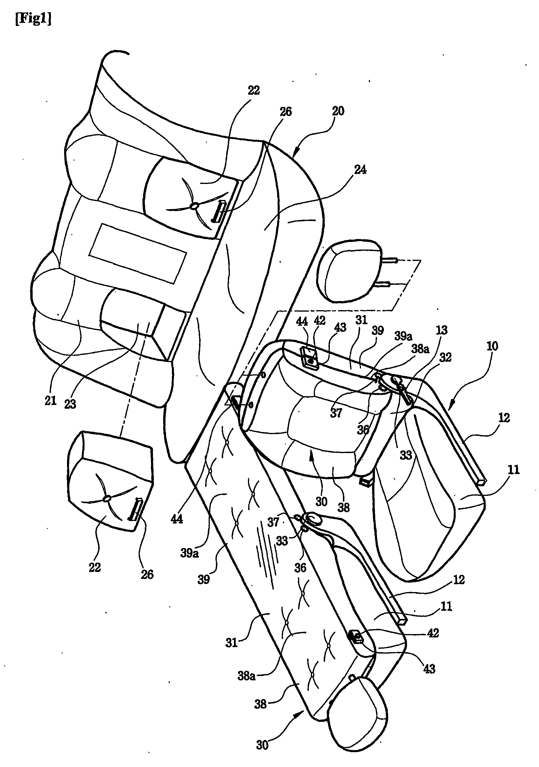 Bed seat for transportation facilities