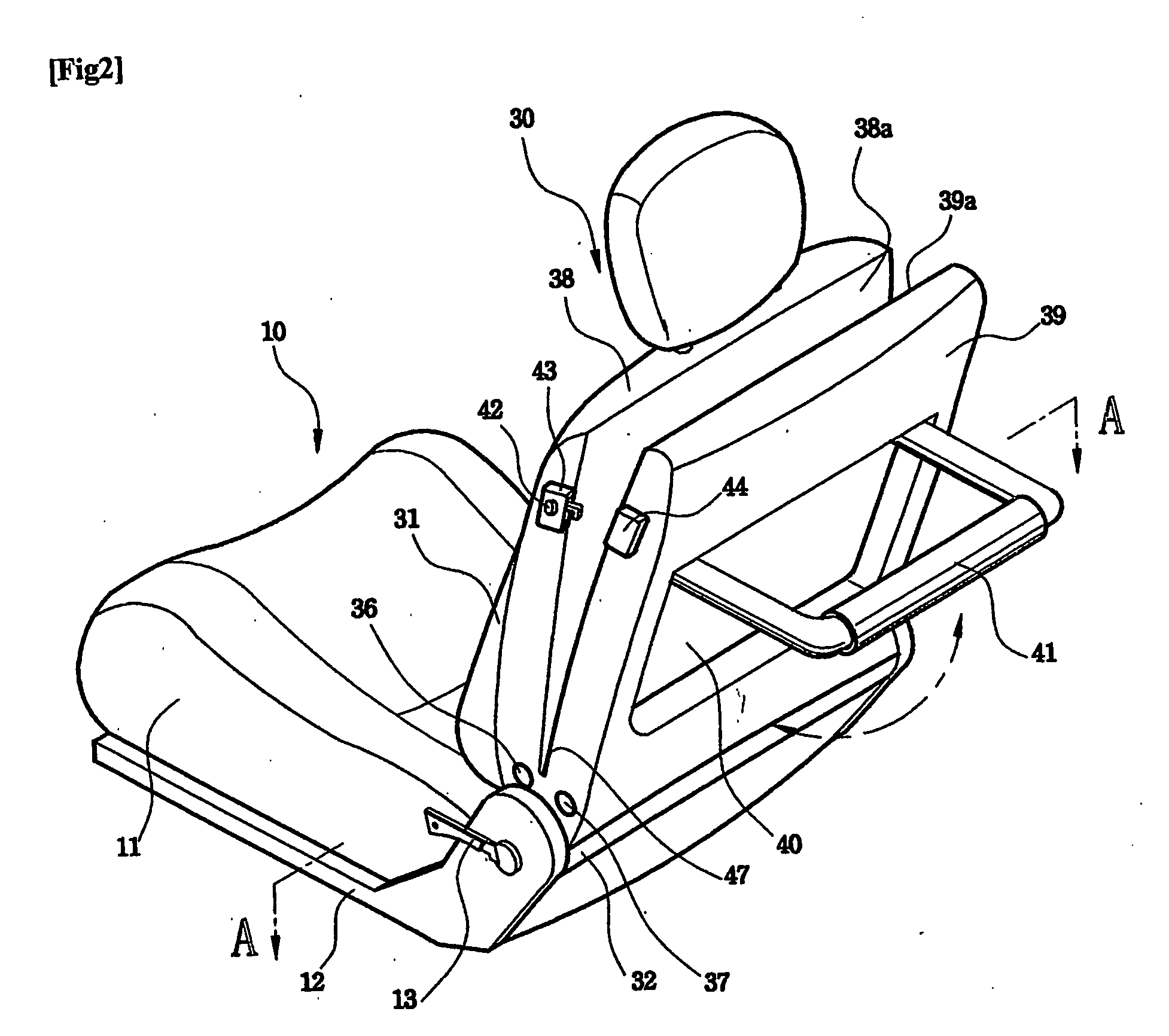 Bed seat for transportation facilities