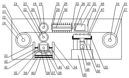 Wear-resisting slab conveying type blowing, brushing and washing device