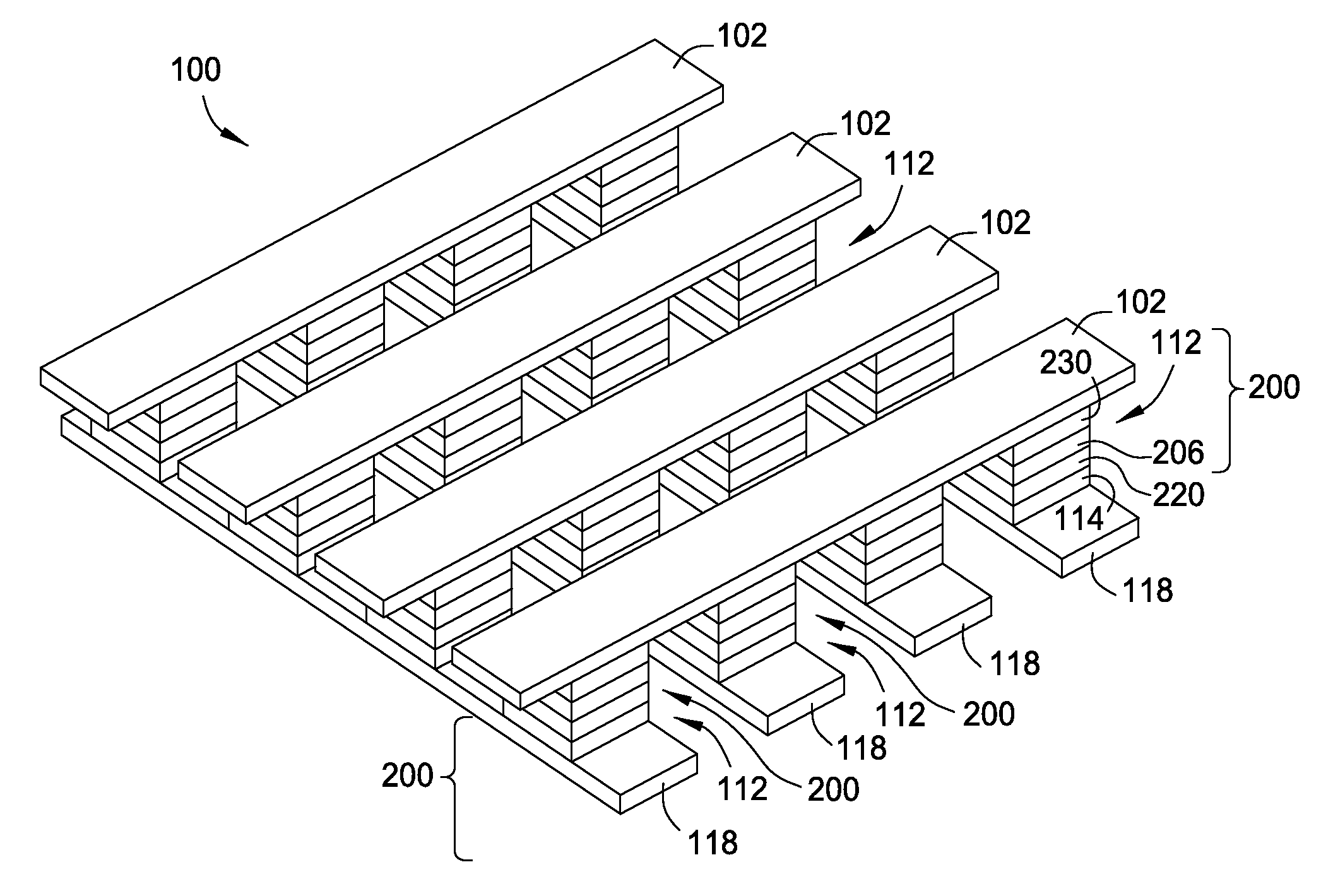 Current-limiting layer and a current-reducing layer in a memory device