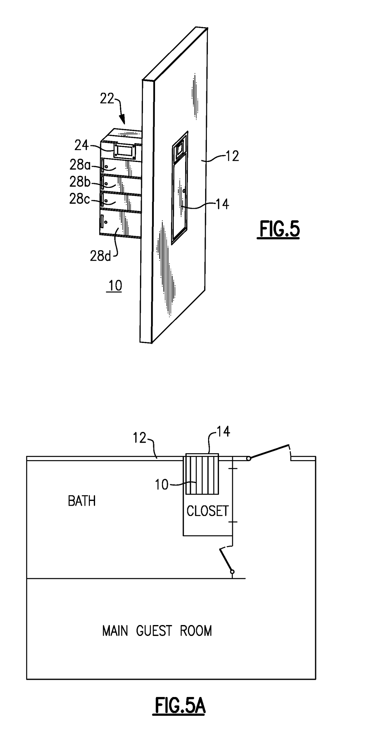 Pass-through Convenience Cabinet for Hotel or Similar Public Accommodation