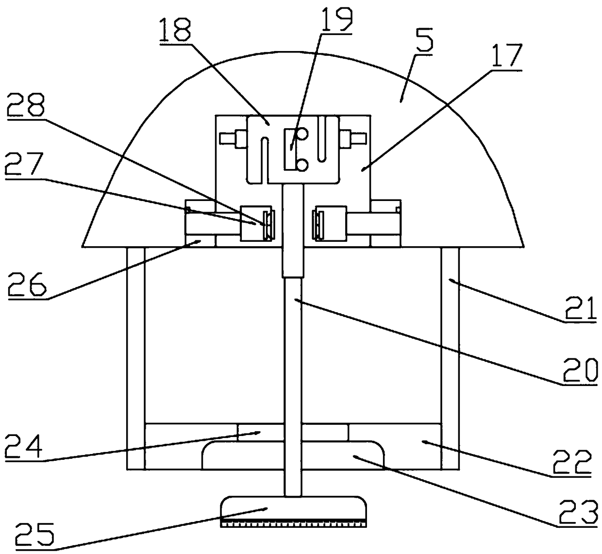 Device for absorbing atmospheric dust in classroom