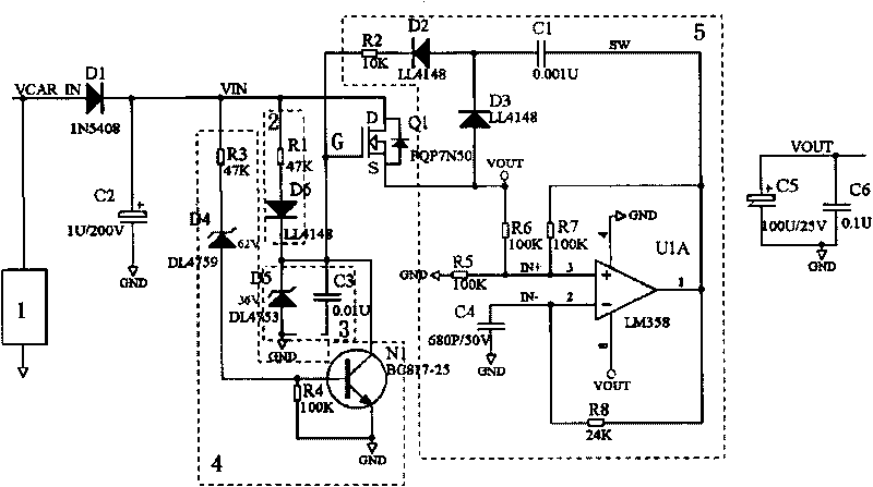 Anti-surge device of on-vehicle power supply