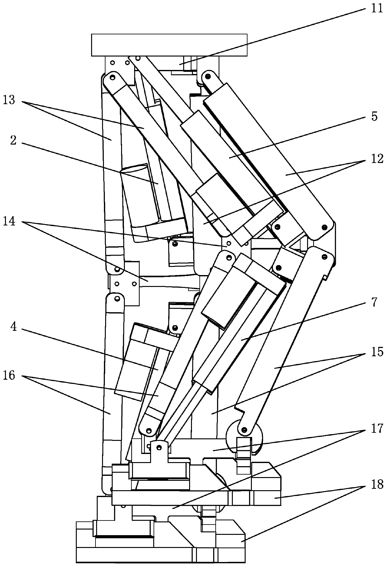 Leg walking control system of bionic robot