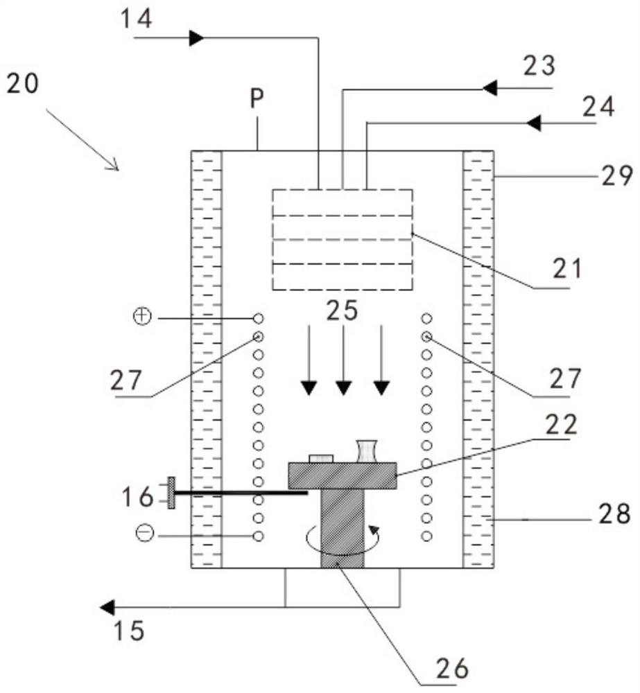 Device for preparing carbon-doped chemical vapor deposition tungsten coating