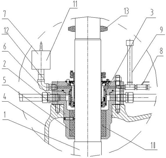 Sealing device of vertical pump