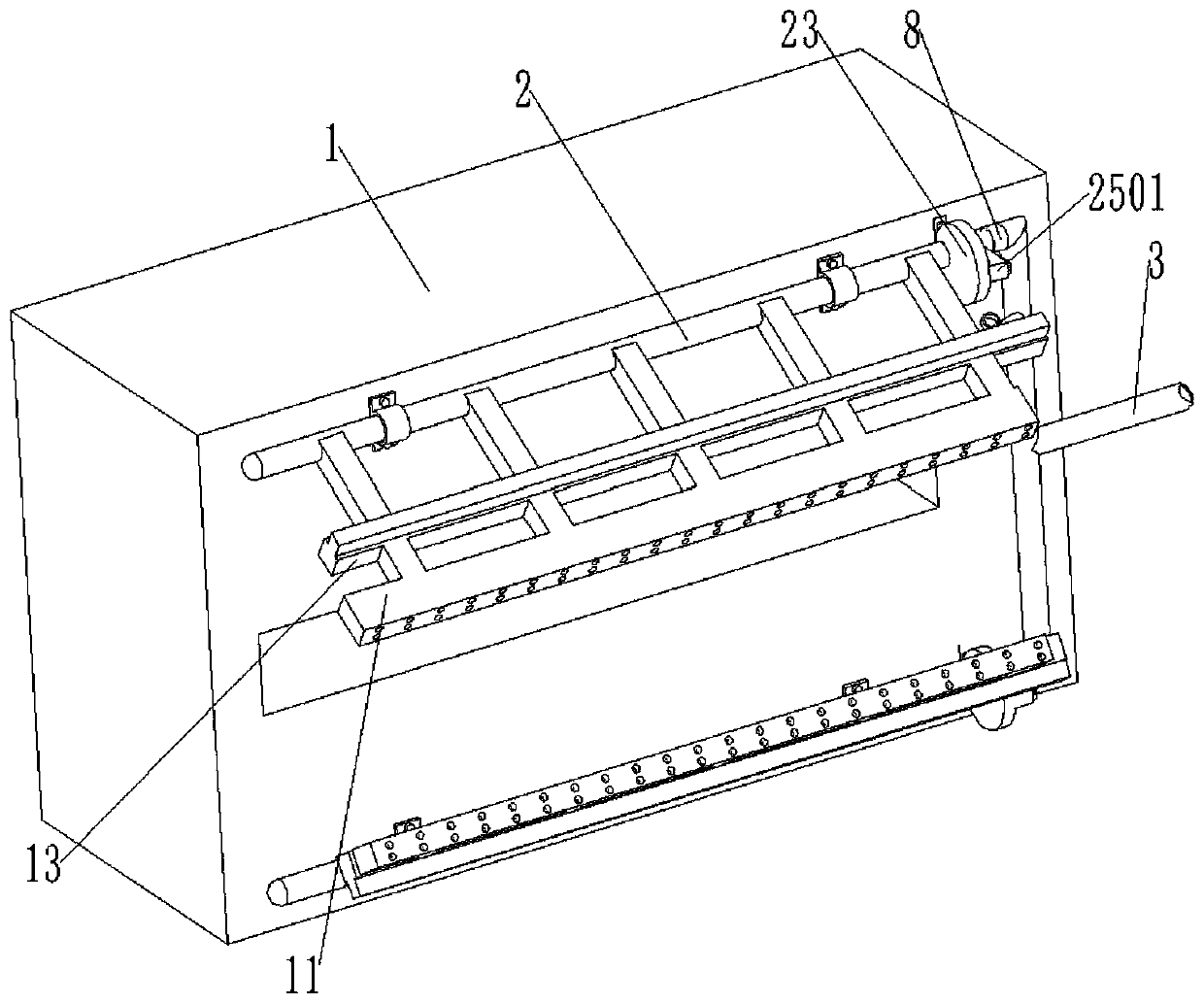 Air-injection dedusting device for long-fiber processing spinning equipment