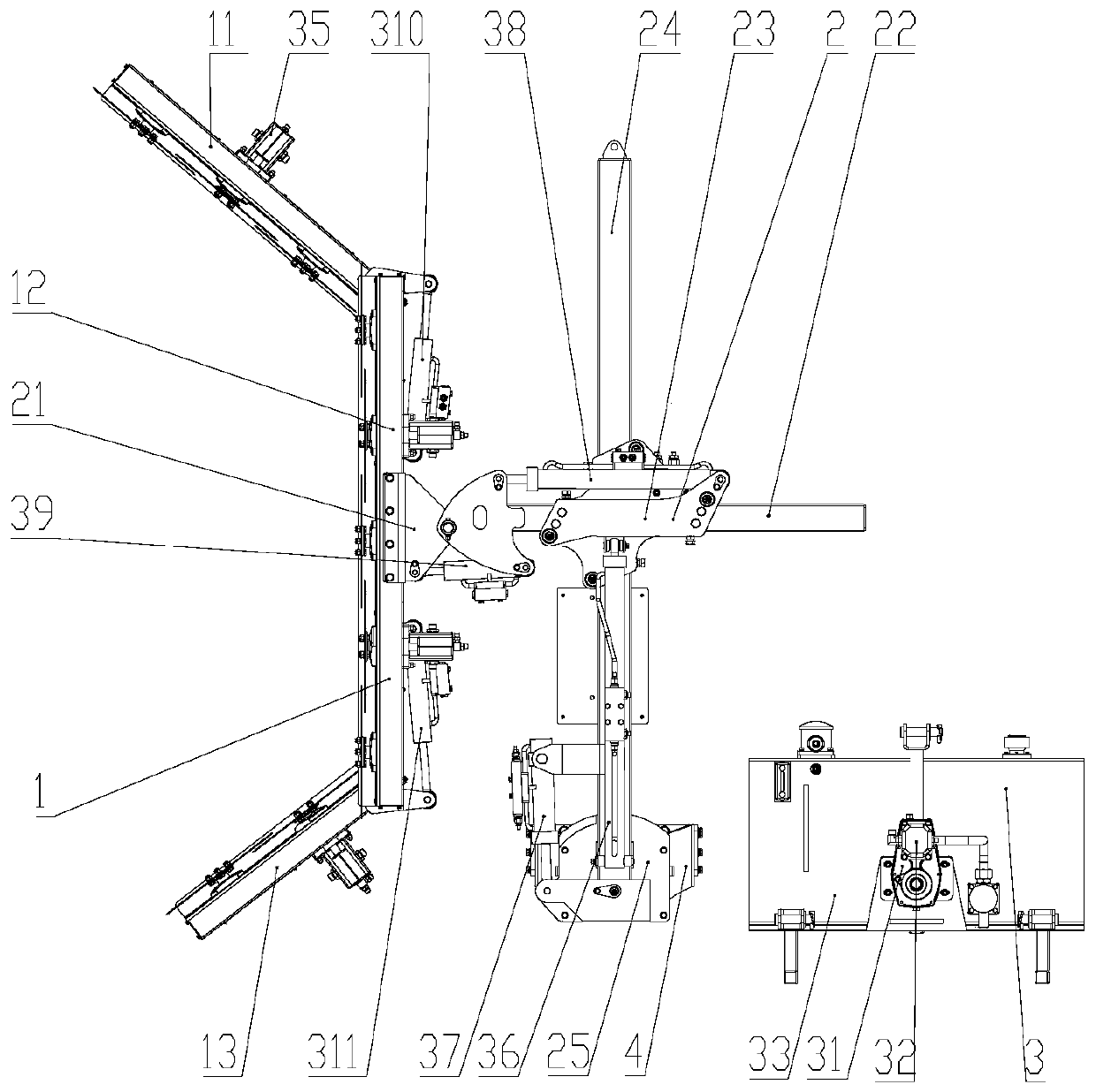 Full-hydraulic driving type fruit tree pruning machine and equipment