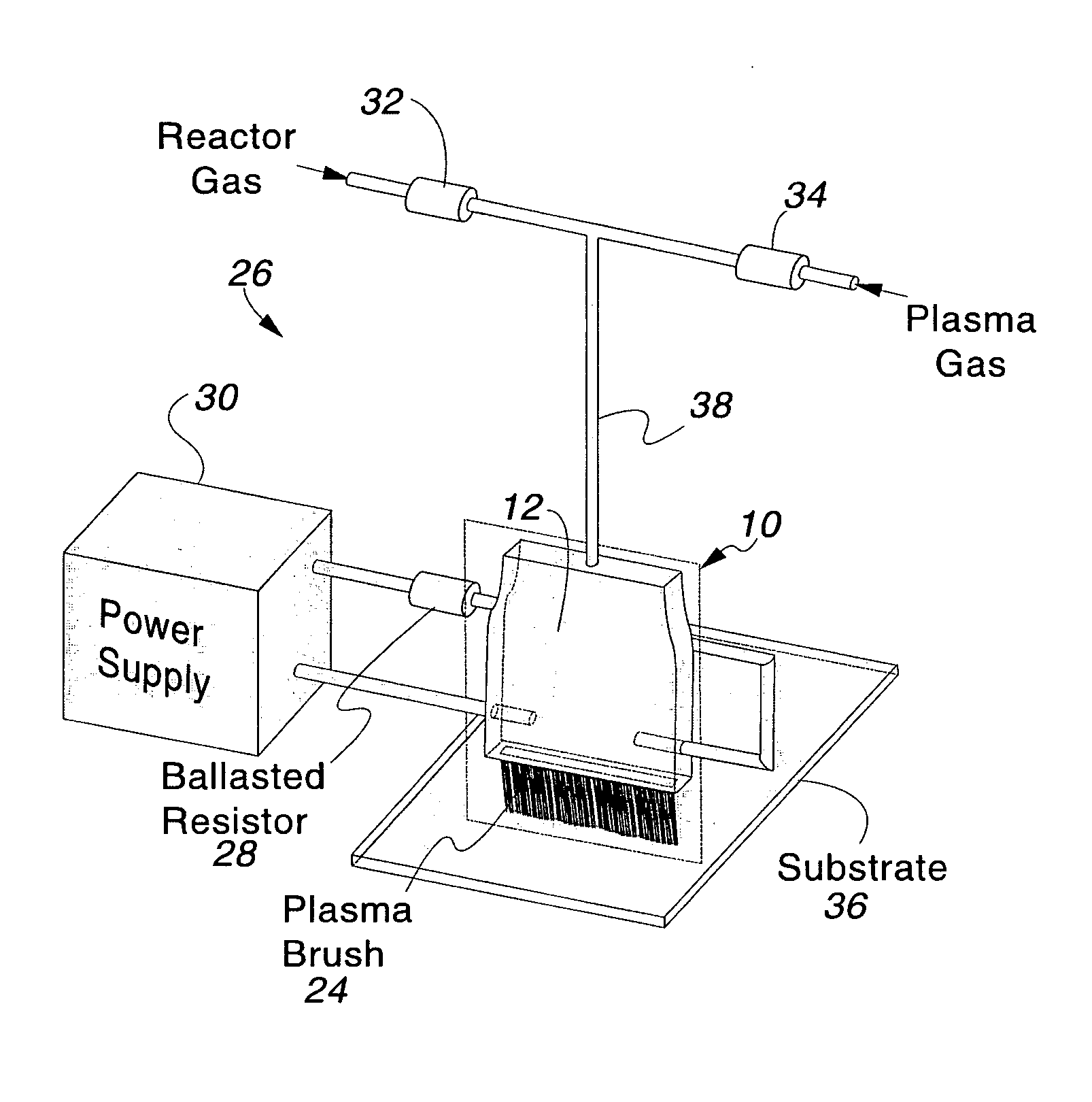 Polymer treatment using a plasma brush