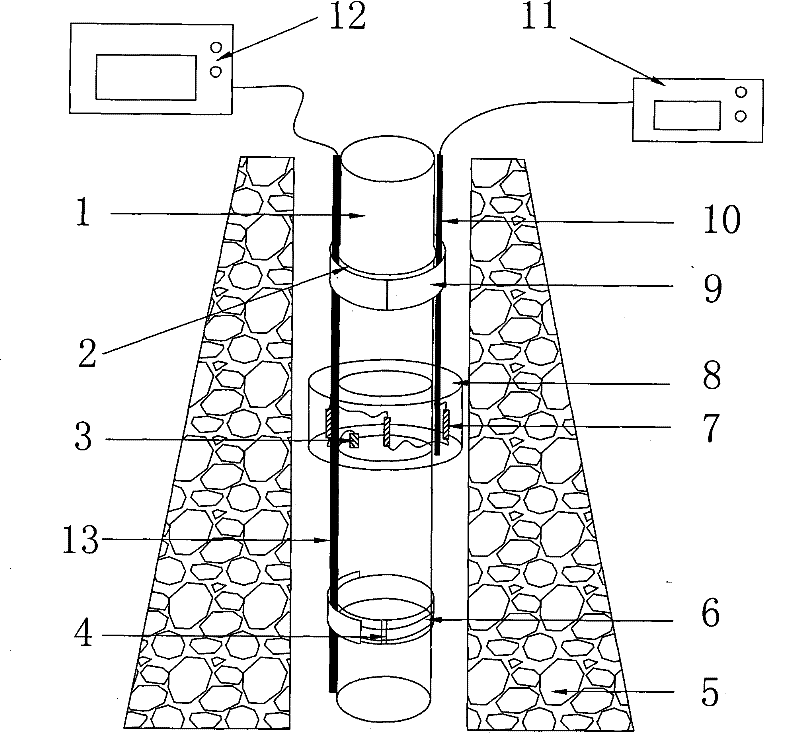 Method for monitoring downhole casing strain by using optical fibre sensor