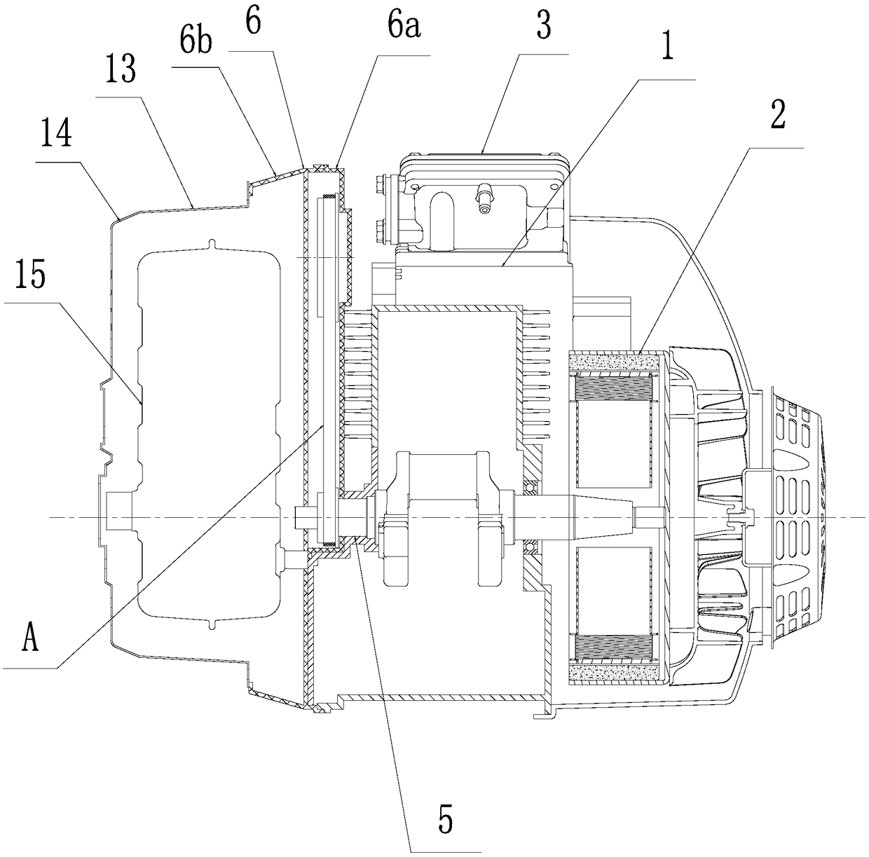 High-efficiency and noise-reduction inversion small double-cylinder generator set